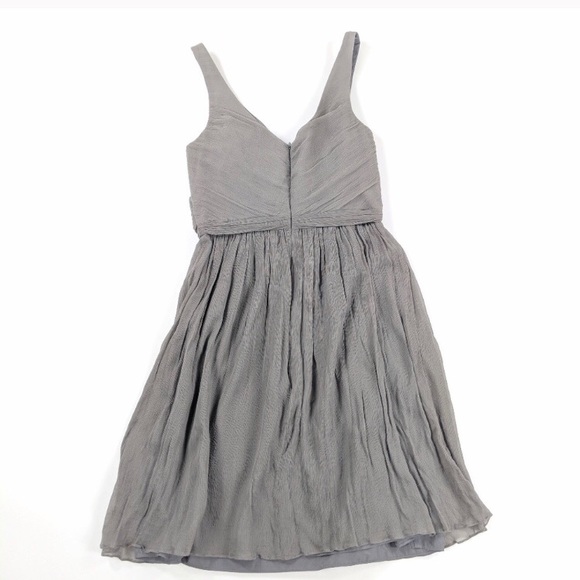 J Crew Heidi Bridesmaid Dress Gray Chiffon Size 6 - Picture 3 of 5